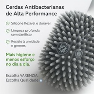 Kit Escovas Sanitárias de Silicone com Suporte Premium - Design Moderno e Cerdas Antibacterianas - imagem 3
