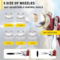 Pistola de Pulverização HVLP Automotiva com 5 Bocais - Kit Completo para Pintura Profissional - imagem 3