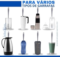 Kit 2 Escovas de Silicone para Limpeza Profunda de Mamadeiras e Garrafas - Cabo Ergonômico 33cm - imagem 5
