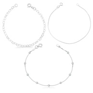 Kit Pulseiras Prata 925: Coração, Bolinha e Veneziana - imagem 1