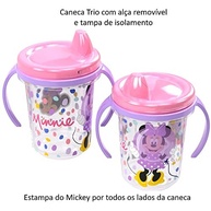 Kit Refeição Plástil da Minnie - Tigela que Gruda, Copo com Alça e Pratinho com Colher - imagem 4