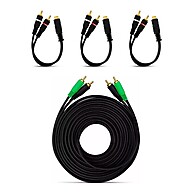 Kit RCA 5m + 3 Cabos Y: Conexão de Áudio e Vídeo sem Interferência - imagem 1