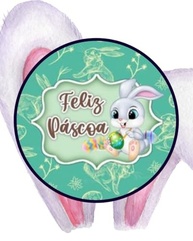 Adesivos Redondos Feliz Páscoa - Kit 50 Unidades com Coelhinhos e Ovos - Design Aquarela para Embalagens e Presentes - imagem 4