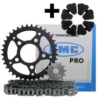 Kit Relação CBX 250 Twister: Coroa, Pinhão e Corrente KMC Pro - imagem 1