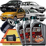Kit Revisão Fiat Palio/Siena/Idea 1.0/1.3/1.4 Fire – Óleo 15W40 + 3 Filtros Petronas - imagem 1