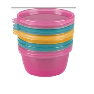 Kit 6 Potes 180ml para Papinhas Rosa - Buba 6758 | Seguro, Resistente e Ideal para Bebês - imagem 1
