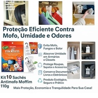 Moffim Kit Antimofo 10 Sachês 110g - Desumidificador para Armários e Closets - imagem 3