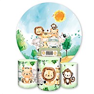 Decoração Safari: Kit Painel + Capas de Cilindro - imagem 2