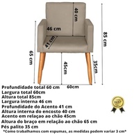 Kit 2 Poltronas Capitonê Cappuccino - Conforto e Estilo para Sala, Escritório e Recepção - imagem 3