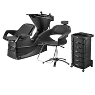Kit Salão Completo: Lavatório, Cadeira e Carrinho - imagem 1