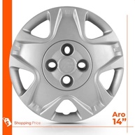 Kit 4 Calotas Aro 14 Fiesta Hatch Sedan 2011-2012 Prata Grid - Cubo Baixo - imagem 4