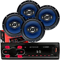 Kit Som Automotivo Completo: Rádio + 4 Alto-Falantes 6" - imagem 1