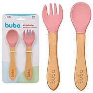Kit Talheres Rosa Infantil Buba 15826 – Seguro e Sustentável - imagem 1