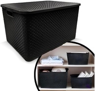 Kit 4 Caixas Organizadoras Rattan 7L com Tampa - Decore e Organize com Estilo - imagem 5