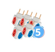 Kit 5 Adaptadores Benjamim Cubo 4 Tomadas Bivolt 10A/20A Padrão Novo - Conectividade Total! - imagem 1