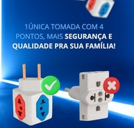 Kit 5 Adaptadores Benjamim Cubo 4 Tomadas Bivolt 10A/20A Padrão Novo - Conectividade Total! - imagem 5