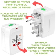 Adaptador de Tomada Universal para Viagem: Kit 2 em 1 com Múltipla Compacta e Plug Internacional Bivolt - imagem 4