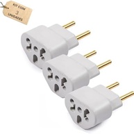 Kit 3 Adaptadores de Tomada Universal 10A/20A 250V - Bivolt Prático e Seguro - imagem 2