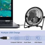 Kit 2x Mini Ventilador USB Mesa Silencioso Potente Refrigeração Notebook - imagem 4