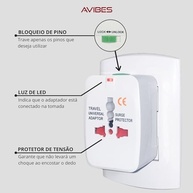 Kit 2 Adaptadores Tomada Universal: Viaje Conectado em +150 Países! - imagem 5
