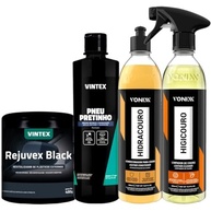 Kit Completo Estética Automotiva: Pneu Pretinho, Hidratação e Limpeza de Couro Vonixx & Vintex - imagem 2