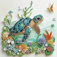 Kits de Arte de Diamante 5D Tartaruga Marinha - Pintura DIY com Cristais para Adultos - imagem 1