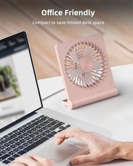 Koonie Ventilador USB Silencioso 3 Velocidades com Design Dobrável Rosa - imagem 3
