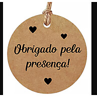 Tag Papel Kraft 4x4 cm com Agradecimento Pronto - imagem 2