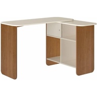 Escrivaninha em L com Rotação e 4 Nichos - Design Moderno Cinamomo/Off White - imagem 2