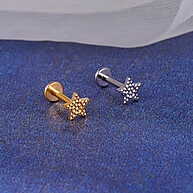 Piercing Titânio Estrela: Trágus, Hélix e Labret - imagem 2
