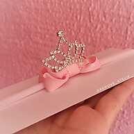 Laço Bebê Rosa com Coroa: Luxo em 5cm! - imagem 1