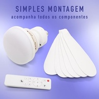 Ventilador de Teto com Lâmpada LED 6 Pás Bivolt E27 VT02 - Iluminação e Refrescância em Um Único Produto - imagem 5