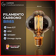 Lâmpada Filamento BR85: Luz Amarela Aconchegante - imagem 1