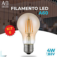 Lâmpada Filamento LED A60 Âmbar: Retro, Vintage e Econômica - imagem 1