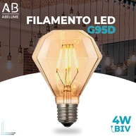 Lâmpada Filamento LED G95 Âmbar: Retro e Aconchegante - imagem 1