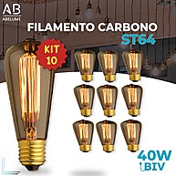 Lâmpada Filamento ST64: 10 Unidades, Luz Amarela Aconchegante - imagem 1