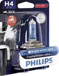 Lâmpada Farol Moto Philips H4 Cristalvision Ultra 60/55W: Iluminação Superior para Sua Segurança - imagem 1