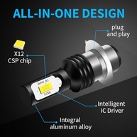 Lâmpada LED H6 H6M Hi/Lo 8000LM 6000K para Yamaha Blaster 200 (1995-2006) - Plug and Play - imagem 4