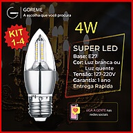Lâmpada Vela LED E27 4W: Iluminação Moderna e Eficiente - imagem 1