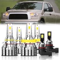 Kit 6 Lâmpadas LED Toyota Tundra 2007-2013: Farol Alto 9005, Baixo H11 e Neblina 9145 - Iluminação Superior - imagem 1