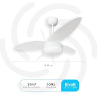 Ventilador de Teto Zonda Bivolt Inverter com Controle Remoto e Suporte para 2 Lâmpadas - imagem 3