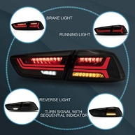Lanternas Traseiras VLAND para Mitsubishi Lancer EVO X 2008-2020: Seta Sequencial Fumê e LED - imagem 5