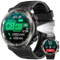 Smartwatch Militar Redondo 1.45" - Bateria 30 Dias, Lanterna, Bússola, 120 Esportes, IP68, Chamadas Bluetooth - imagem 2