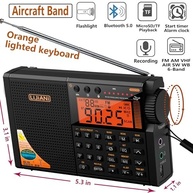 Rádio Portátil Multifuncional: Bluetooth, Ondas Curtas, FM/AM, Gravação e Lanterna - Sua Companhia Ideal! - imagem 3