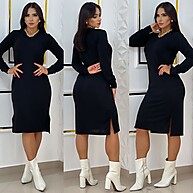 Vestido Midi Manga Longa Tamanho G – Veste 40 a 44 em Tecido Lanzinha - imagem 1