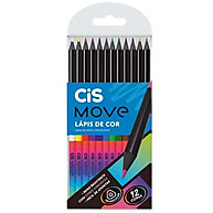 Lápis de Cor CIS Move 12 Cores: Cores Vibrantes! - imagem 1