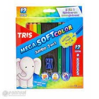 Lápis de Cor Mega Soft Jumbo: 12 Cores Vibrantes! - imagem 1