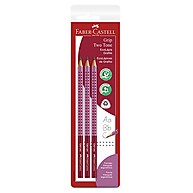 Lápis Preto Grip 2001 Two Tone Rosa – 3 Unidades Faber-Castell - imagem 1