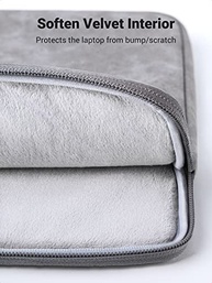 UGREEN Capa para laptop de 13,3 polegadas, couro de camurça PU, macia, acolchoada com zíper, capa compatível com MacBook Air Pro 2021, 2020 e 2019, resistente à água, pasta protetora, cinza - imagem 2