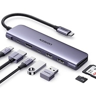 UGREEN Revodok 1071 USB C Hub para laptop 7 em 1 USB C Dongle 4K HDMI, carregamento PD de 100 W, USB-C e 2 portas de dados USB-A de 5 Gbps, leitor de cartão SD/TF para MacBook Pro/Air, iPad P - imagem 2